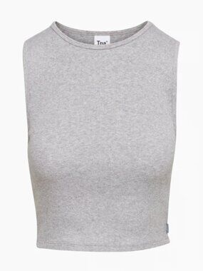Aritzia TNA Grey Ribbed Muscle Tank Cropped Size M